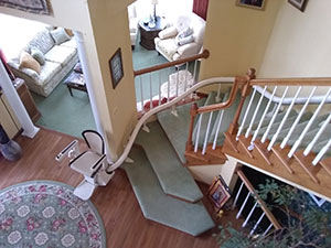 Centralia curved stair lift install