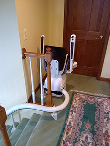 Columbia curved stair lift install