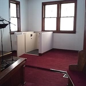 Commercial wheelchair lift installed in church