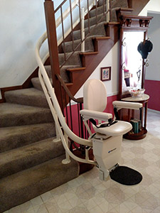 Granite City curved stair lift installation