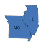 Map of Illinois and Missouri service areas