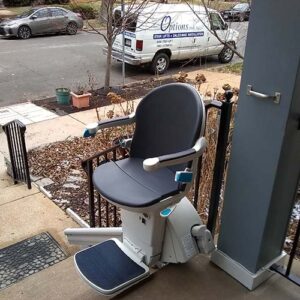 Handicare 1000 outdoor stair lift on front porch