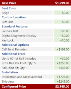 Online retailer Stair Lift prices