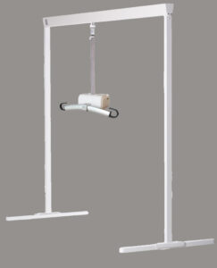 Freestanding patient lift track